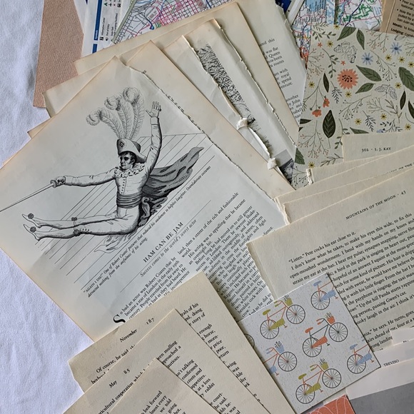 Over 50 vintage book pages for junk journals and paper crafts. Great variety! - Picture 6 of 12